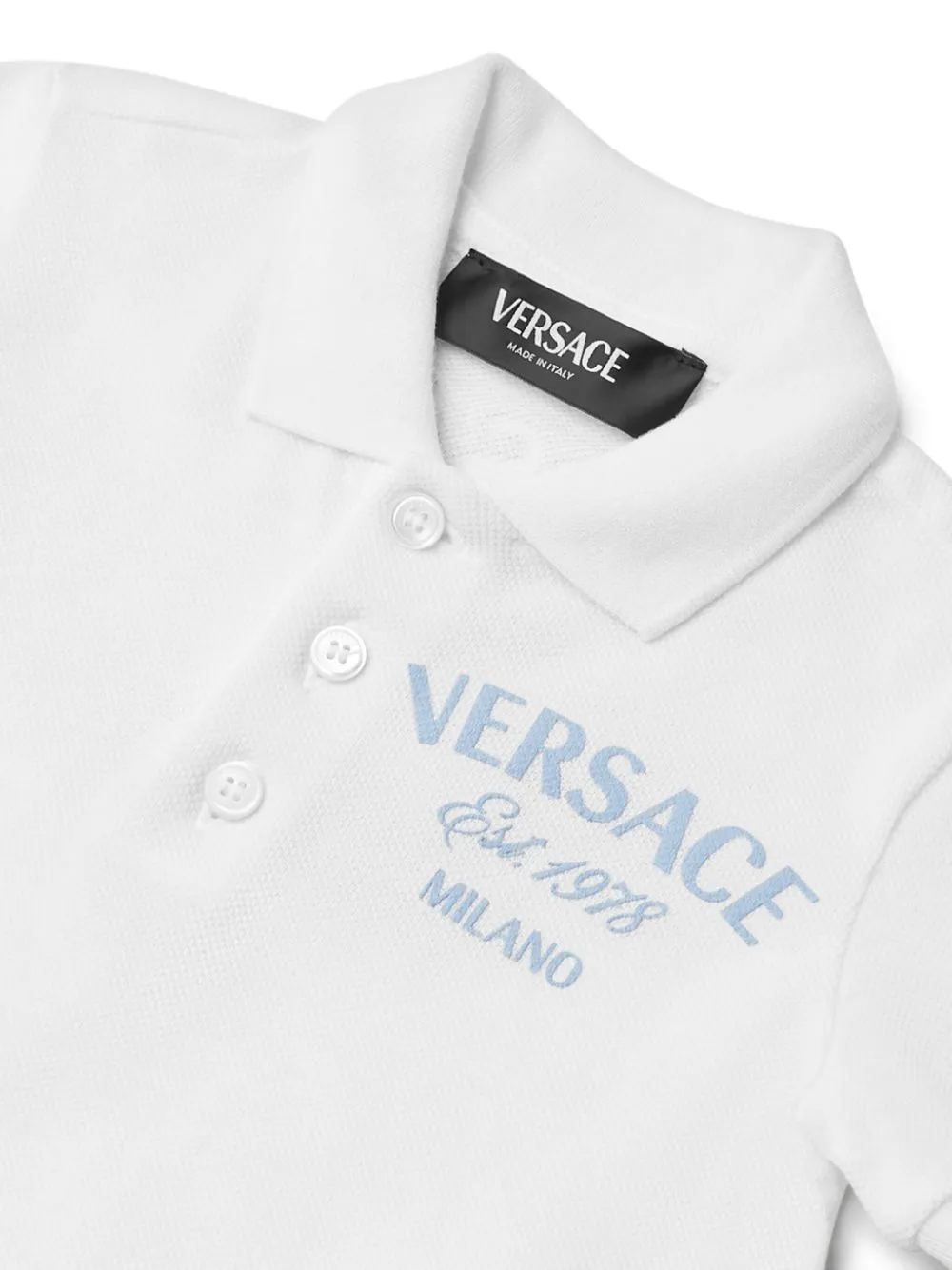 Versace Kids Poloshirt met logoprint Wit