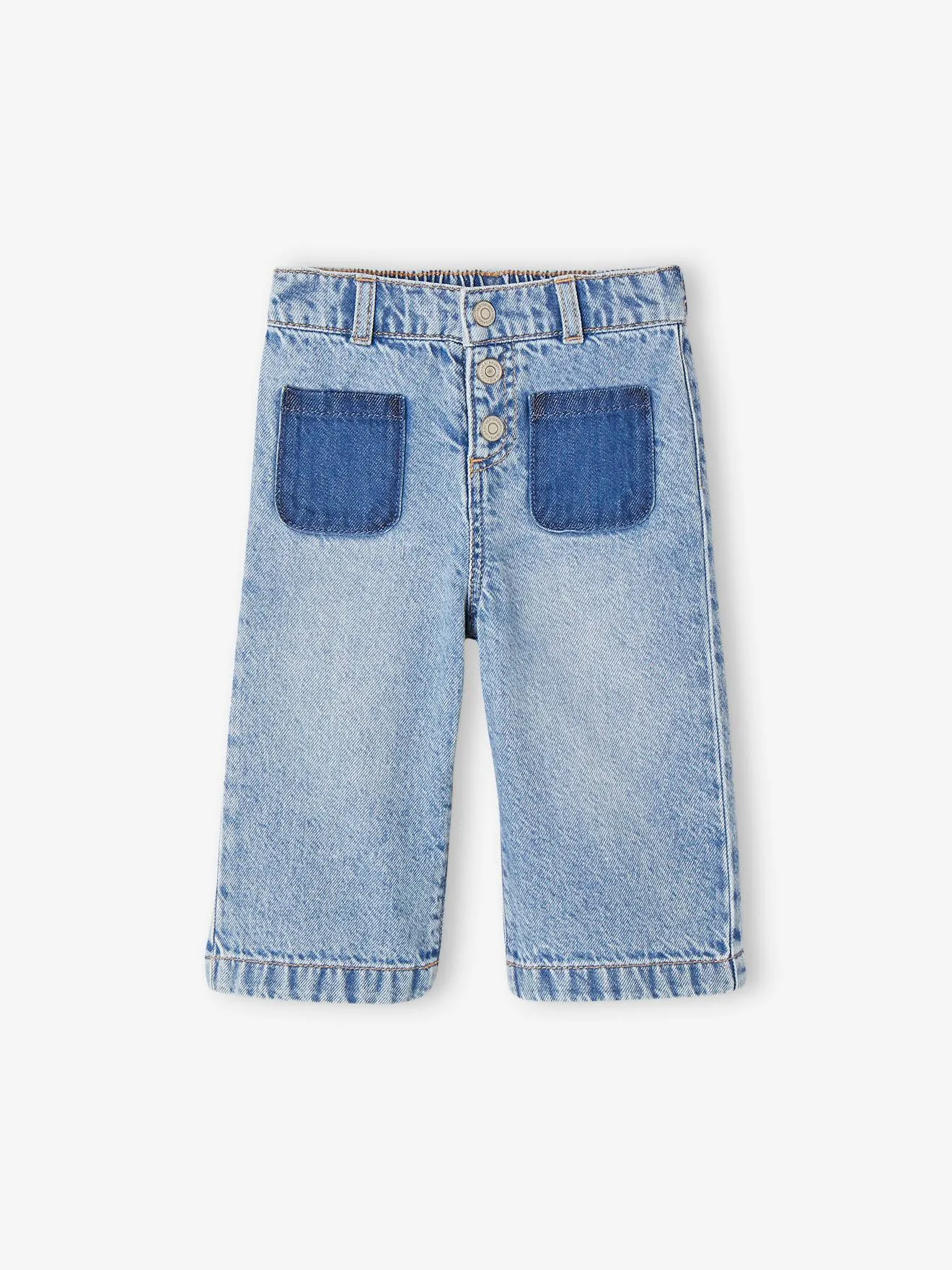 VERTBAUDET  WIJDE JEANS BABYMEISJE  STONE