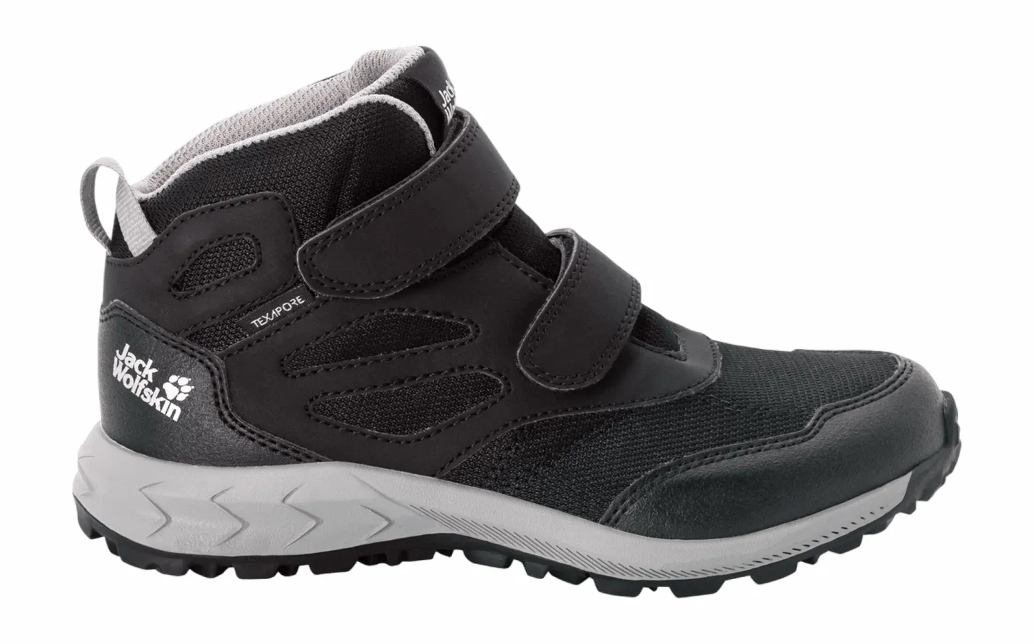 Wandelschoen Jack Wolfskin Kids Woodland Texapore Mid VC Black Grey