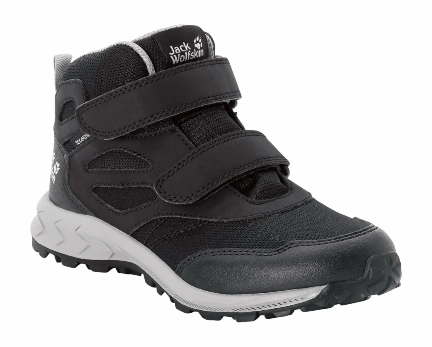 Wandelschoen Jack Wolfskin Kids Woodland Texapore Mid VC Black Grey