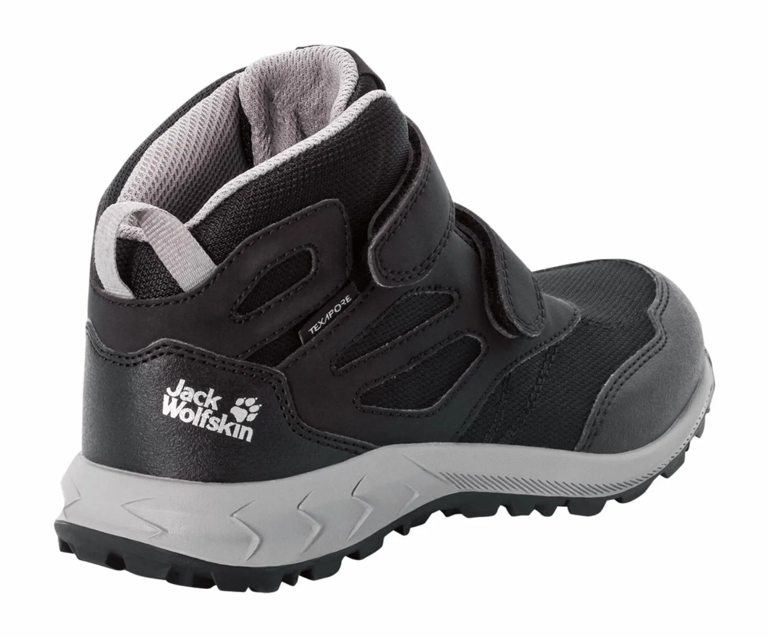 Wandelschoen Jack Wolfskin Kids Woodland Texapore Mid VC Black Grey