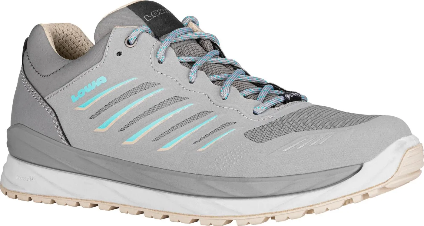 Wandelschoen Lowa Women Axos GTX Low Lightgrey Aquamarine