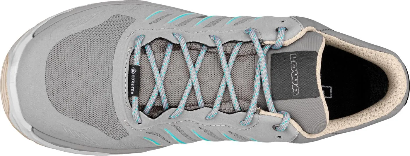 Wandelschoen Lowa Women Axos GTX Low Lightgrey Aquamarine