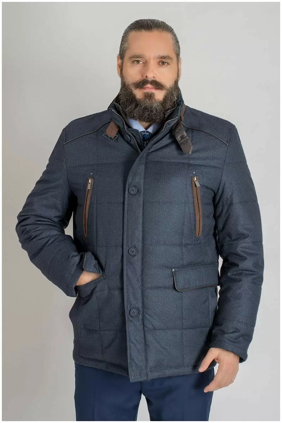 Winterjas met dubbel front van Plus Man