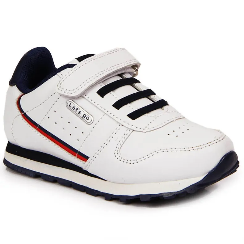 Witte American Club sportschoenen voor kinderen met klittenband