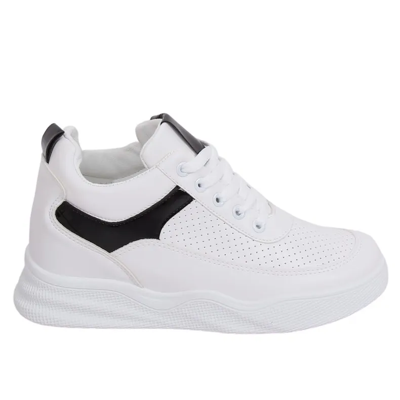 WITTE SPORTSCHOENEN MET SLEEHAKKEN 85429 WIT / ZWART