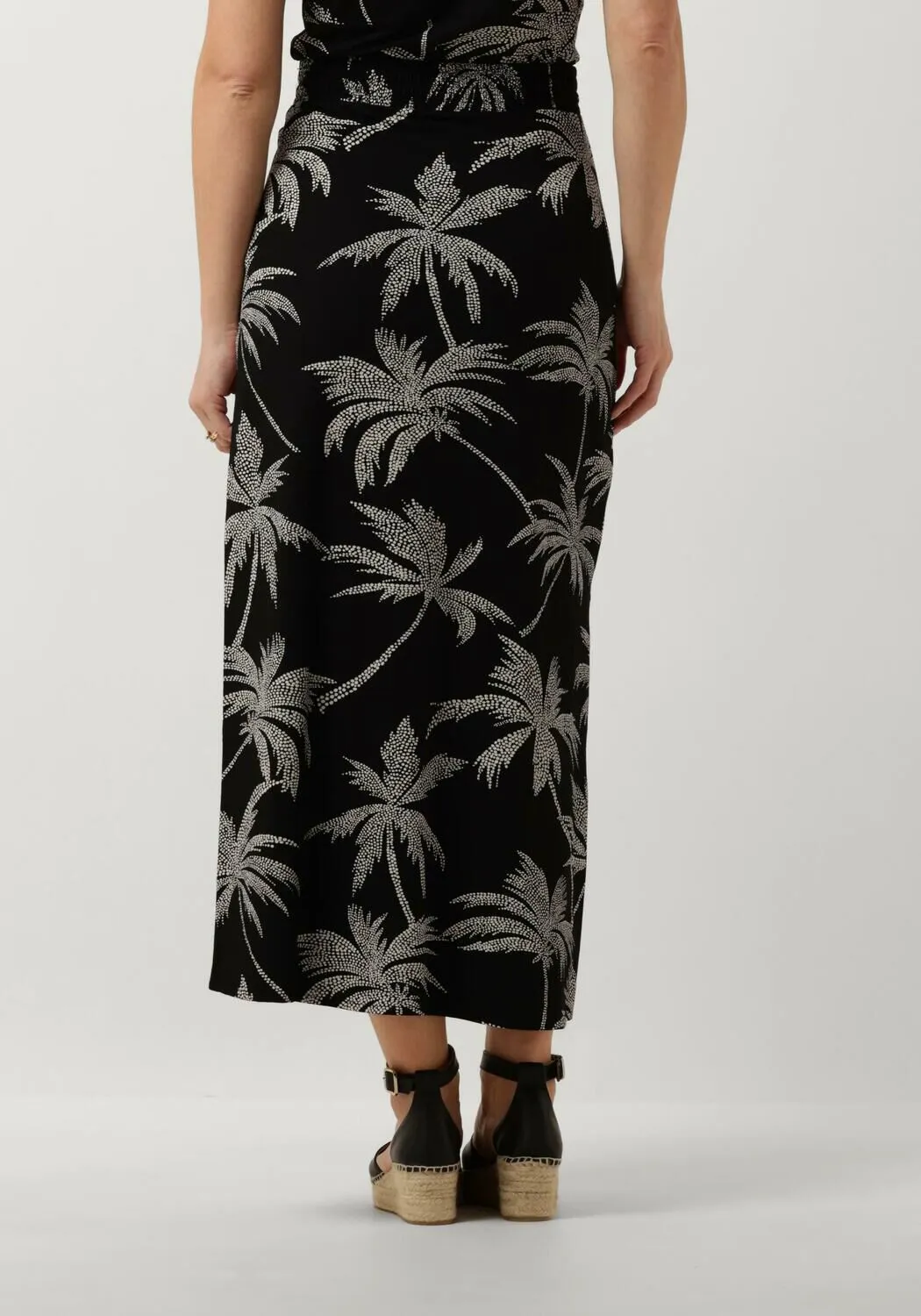 zwarte jansen amsterdam maxirok vp663 jersey printed wrap skirt