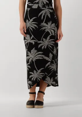 zwarte jansen amsterdam maxirok vp663 jersey printed wrap skirt