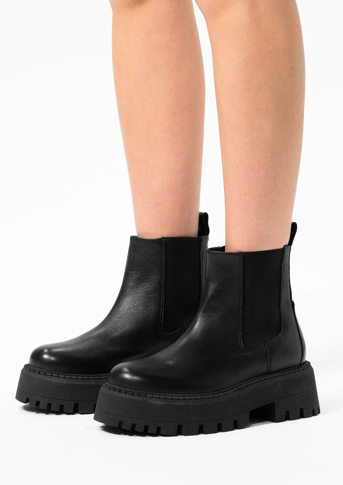 Zwarte platform chelsea boots